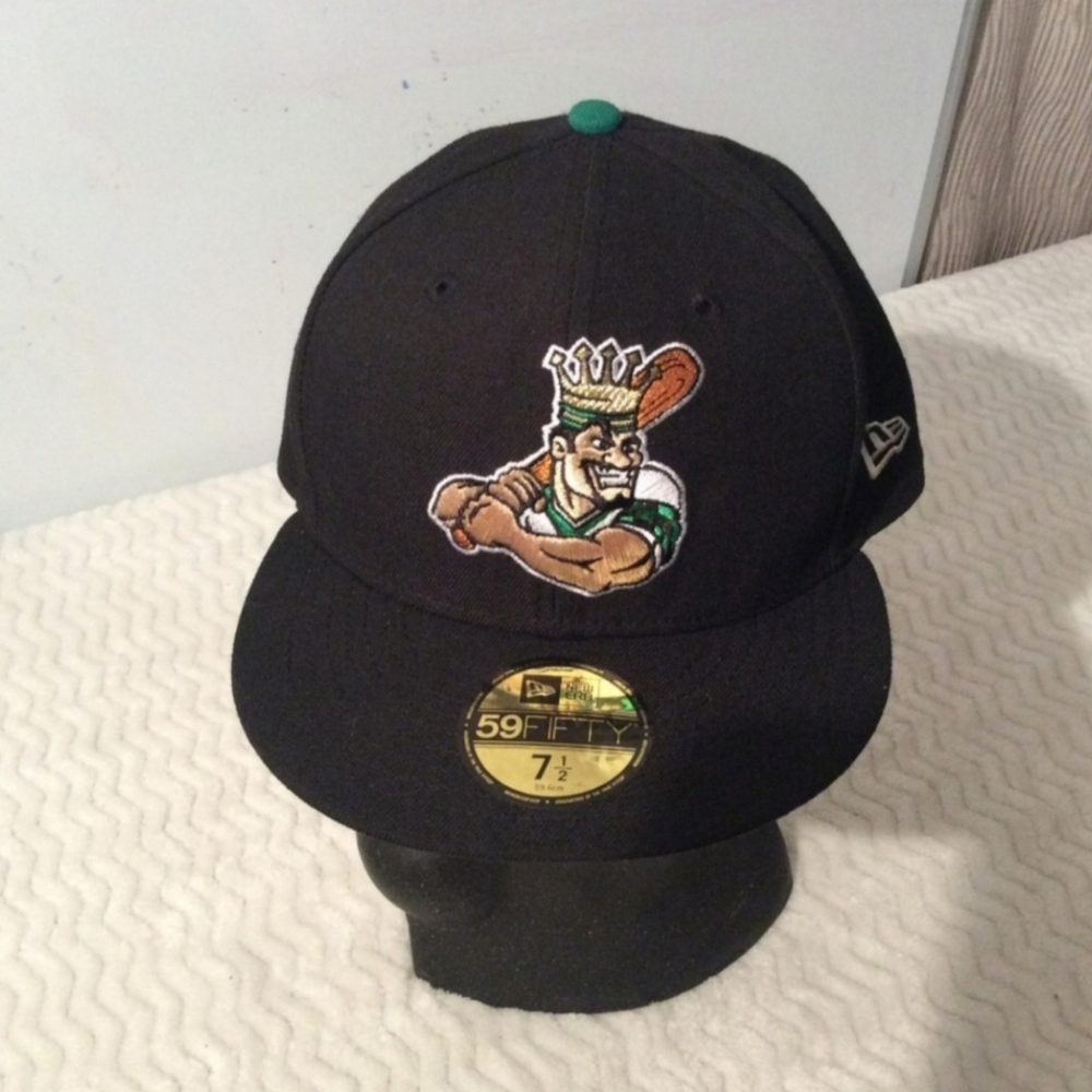 New Era 59Fifty Minor League Baseball Clinton LumberKings Black 7.5 Fitted Hat